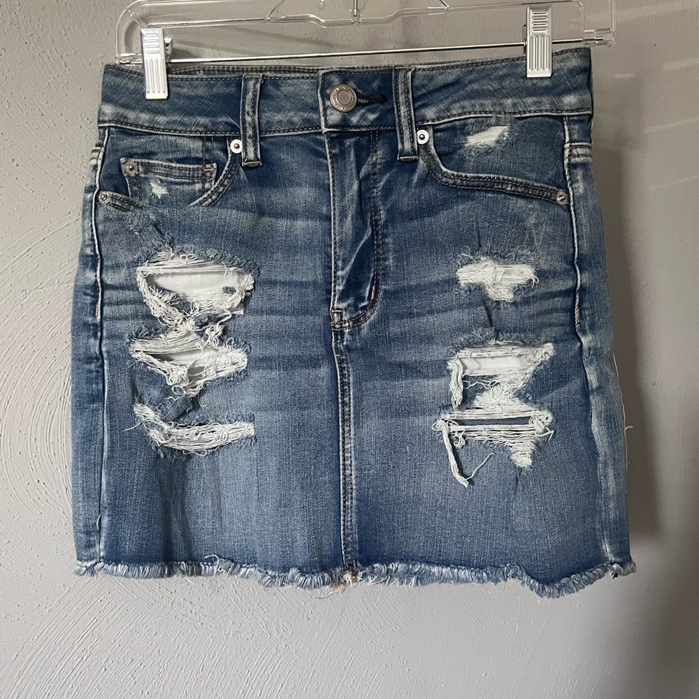 American Eagle Outfitters Blue Mini Skirt Casual
